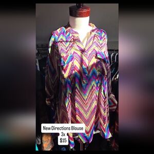 Vintage Multicolor Chevron Blouse